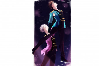Картинка аниме yuri+on+ice виктор никифоров катсуки юри