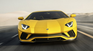 обоя lamborghini aventador s 2017, автомобили, lamborghini, s, aventador, жёлтая, 2017