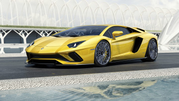 обоя lamborghini aventador s 2017, автомобили, lamborghini, жёлтая, 2017, s, aventador