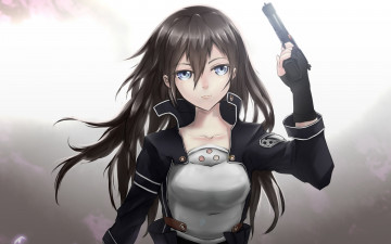 Картинка аниме sword+art+online взгляд фон девушка