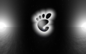 обоя компьютеры, gnome, логотип, фон