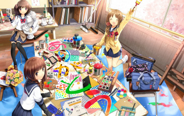 Картинка аниме unknown +другое фон взгляд девушки