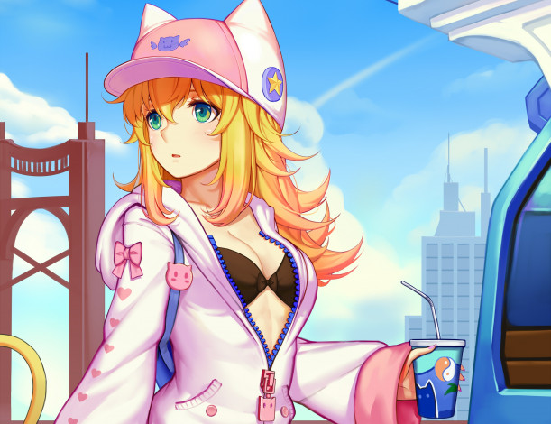 Обои картинки фото аниме, unknown,  другое, фон, взгляд, девушка