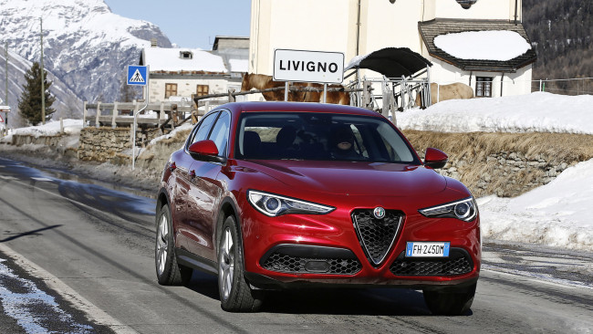 Обои картинки фото alfa romeo stelvio 2018, автомобили, alfa romeo, зима, снег, 2018, stelvio, alfa, romeo