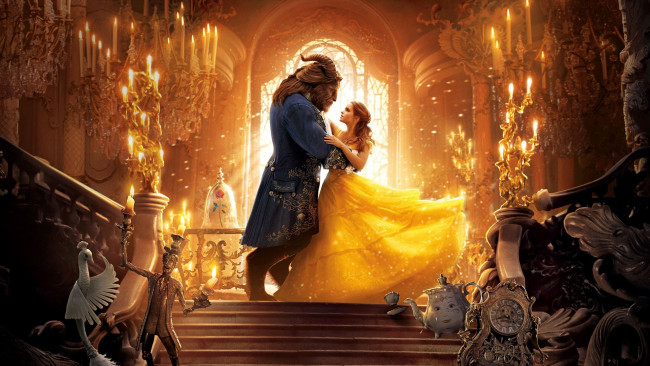 Обои картинки фото кино фильмы, beauty and the beast, dan, stevens, goat, disney, kyle, kingson, beauty, and, the, beast, man, dress, woman, bela, lion, movie, emma, watson