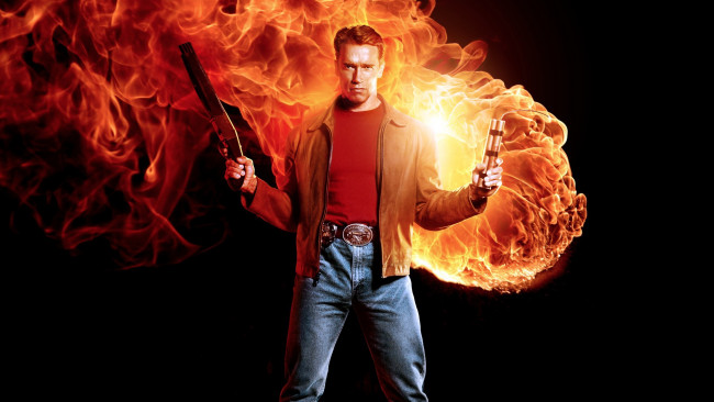 Обои картинки фото кино фильмы, last action hero, 1993, last, action, hero, the, best, of, arnold, schwarzenegger, jack, slater, dynamite, man