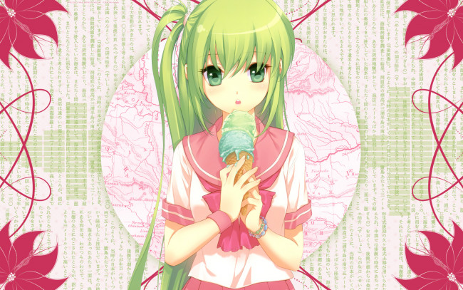 Обои картинки фото аниме, unknown,  другое, девушка, фон, взгляд