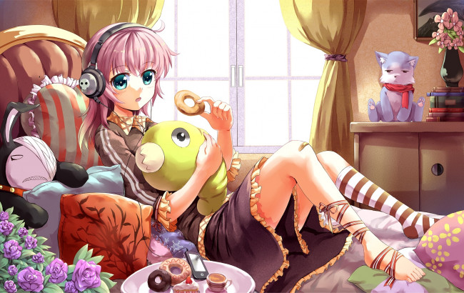 Обои картинки фото аниме, unknown,  другое, фон, взгляд, девушка