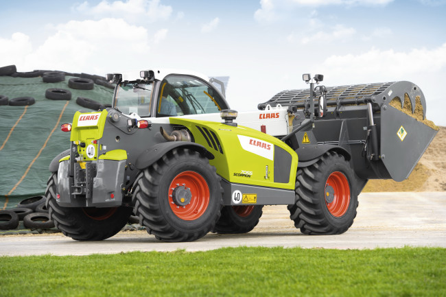 Обои картинки фото техника, фронтальные погрузчики, claas, scorpion