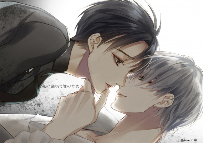 Обои картинки фото аниме, yuri on ice, катсуки, юри, виктор, никифоров