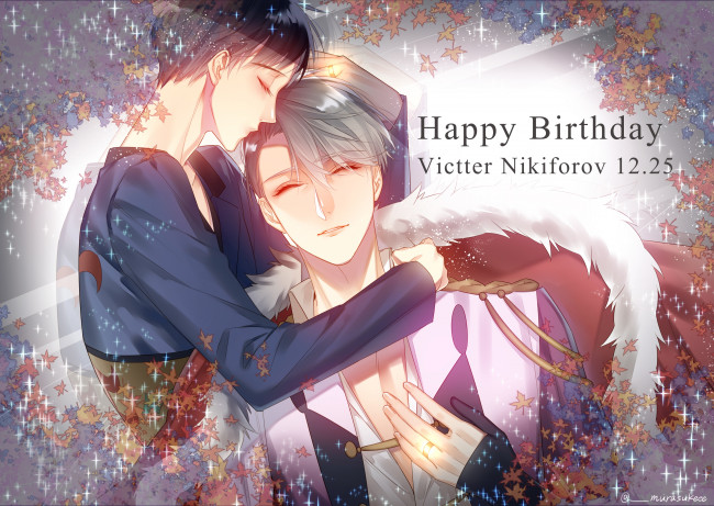 Обои картинки фото аниме, yuri on ice, катсуки, юри, виктор, никифоров