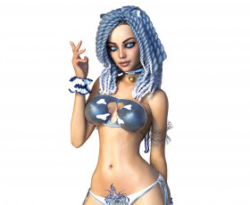 Картинка 3д+графика фантазия+ fantasy девушка взгляд фон