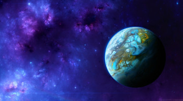 Картинка космос арт галактика вселенная планета звезды