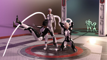 Картинка 3д+графика _science+fiction девушки взгляд фон