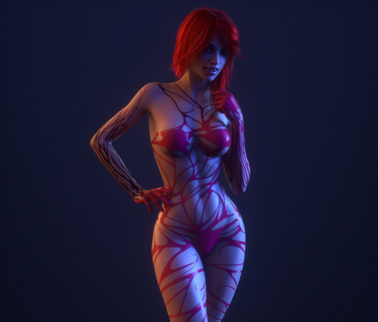 Обои картинки фото 3д графика, люди , people, взгляд, девушка, фон