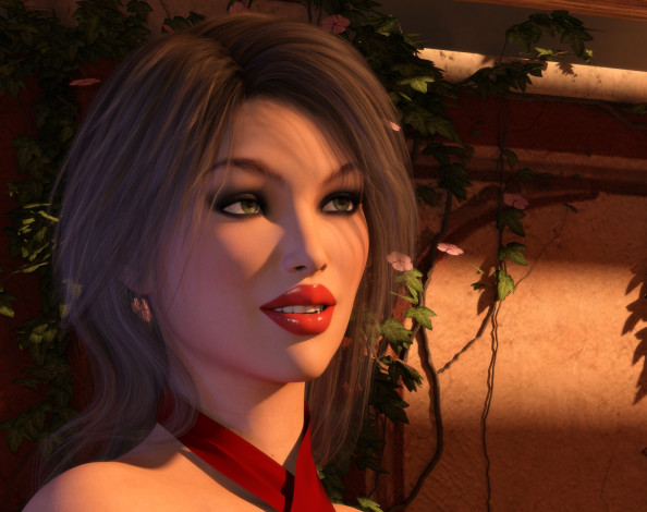 Обои картинки фото 3д графика, портрет , portraits, взгляд, девушка, фон