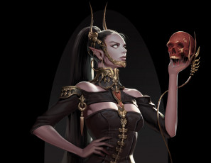 Картинка фэнтези эльфы череп