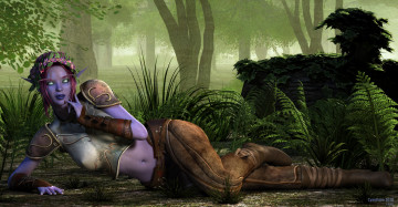 Картинка 3д+графика эльфы+ elves эльфийка фон взгляд