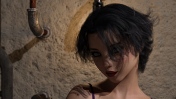 Картинка 3д+графика портрет+ portraits девушка взгляд фон