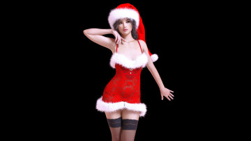 Картинка 3д+графика праздники+ holidays девушка взгляд фон