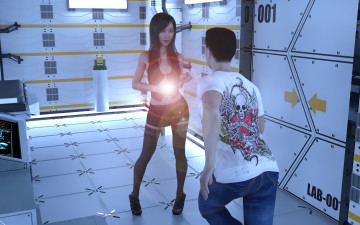 Картинка 3д+графика люди+ people девушка взгляд фон