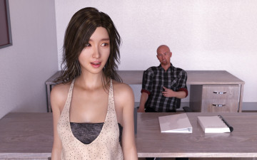 Картинка 3д+графика люди+ people фон взгляд девушка