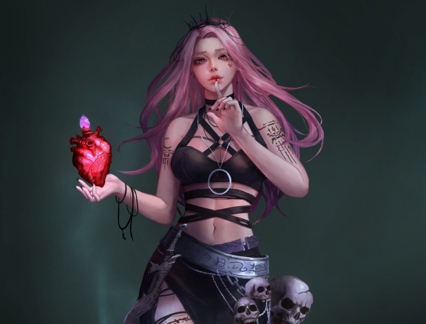 Обои картинки фото фэнтези, девушки, сердце