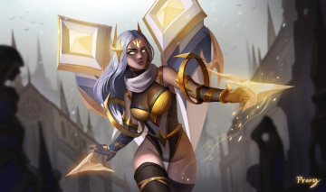 Картинка видео+игры league+of+legends kaisa магия город