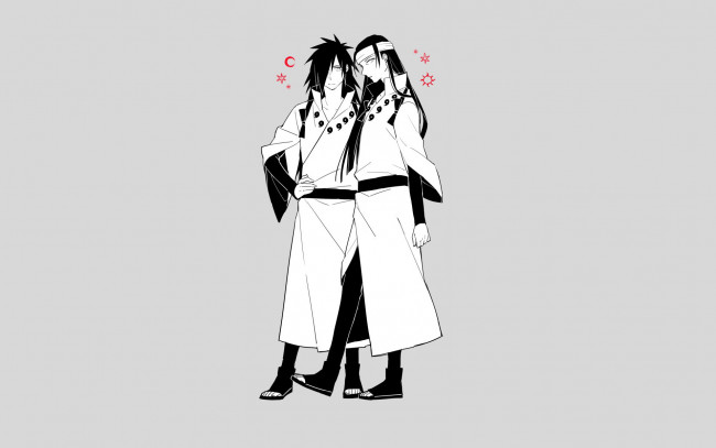Обои картинки фото аниме, naruto, учиха, мадара, сенджу, хаширама
