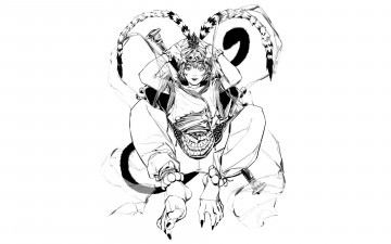 Картинка аниме животные +существа когти хвост наряд