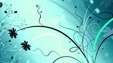 обоя векторная графика, цветы , flowers, цветы, листья