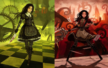 Картинка видео+игры alice +madness+returns алиса нож город