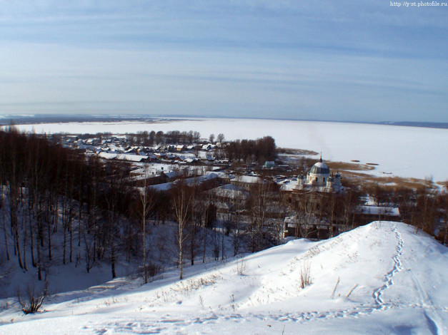 Обои картинки фото галич, зима, вид, на, город, озеро, города, другое