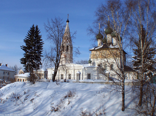 Обои картинки фото нерехта, зима, церковь, богоявления, города, православные, церкви, монастыри