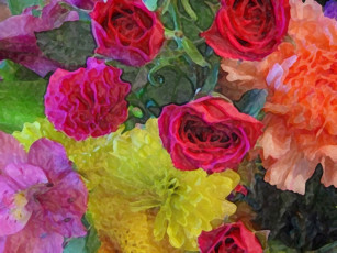 Картинка рисованные цветы