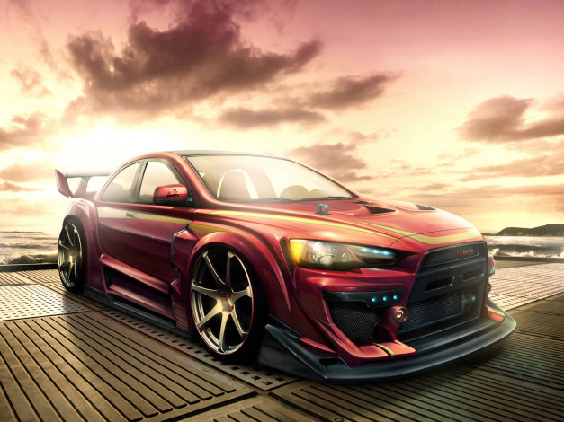 Обои картинки фото рисованные, авто, мото