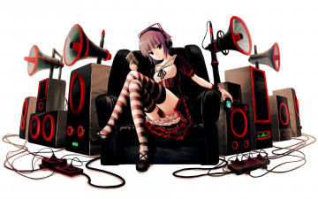 Картинка аниме the melancholy of haruhi suzumiya кресло рупор колонки аудиосистема наушники nagato yuki