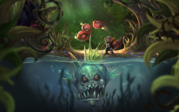 Картинка league of legends видео игры существа черепаха рыба вода ziggs