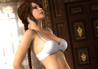 Картинка 3д графика people люди девушка косичка волосы лицо профиль