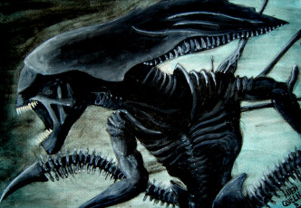 Картинка рисованные комиксы alien чужой
