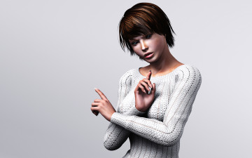 Картинка 3д графика people люди прическа