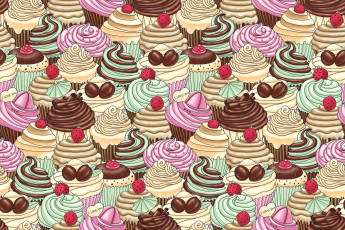 Картинка векторная+графика сладости пирожные кексы фон десерты текстура