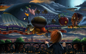 Картинка bram+lee+chin+horng фэнтези существа bram lee chin horng девочка поезд кит город