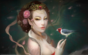 Картинка byron+lee фэнтези девушки девушка byron lee птица
