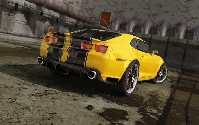 Обои картинки фото автомобили, 3д, chevrolet, camaro