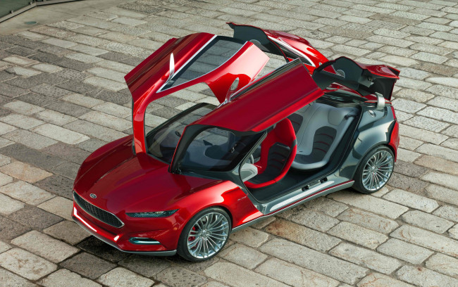 Обои картинки фото автомобили, ford, door, open, red