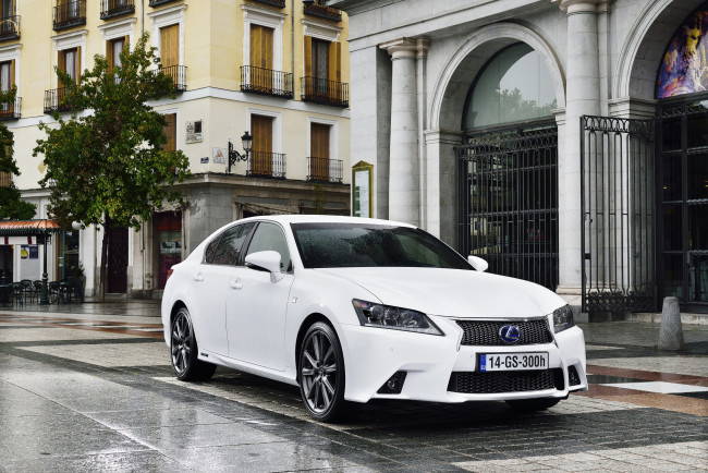 Обои картинки фото 2014 lexus gs 300h f-sport, автомобили, lexus, белый, улица
