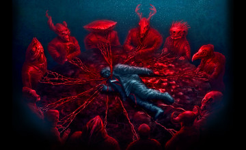 Картинка фэнтези романтика+апокалипсиса романтика стол монстры человек собрание существа апокалипсиса