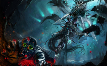 Картинка фэнтези романтика+апокалипсиса существо апокалипсиса романтика противогаз киборг девушка человек