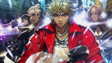 Картинка аниме furyou+michi+gang+road парни арт девушка